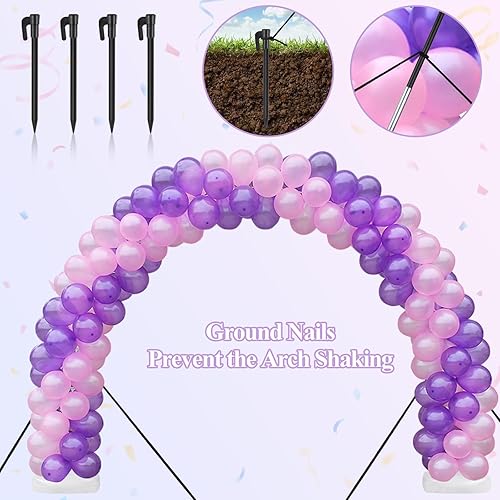 Miniatura 4 de Kit de arco de globos, marco ajustable de 10 pies de ancho y 7.5 pies de alto, soporte de arco de globos ideal para decoraciones de fiestas, bodas,