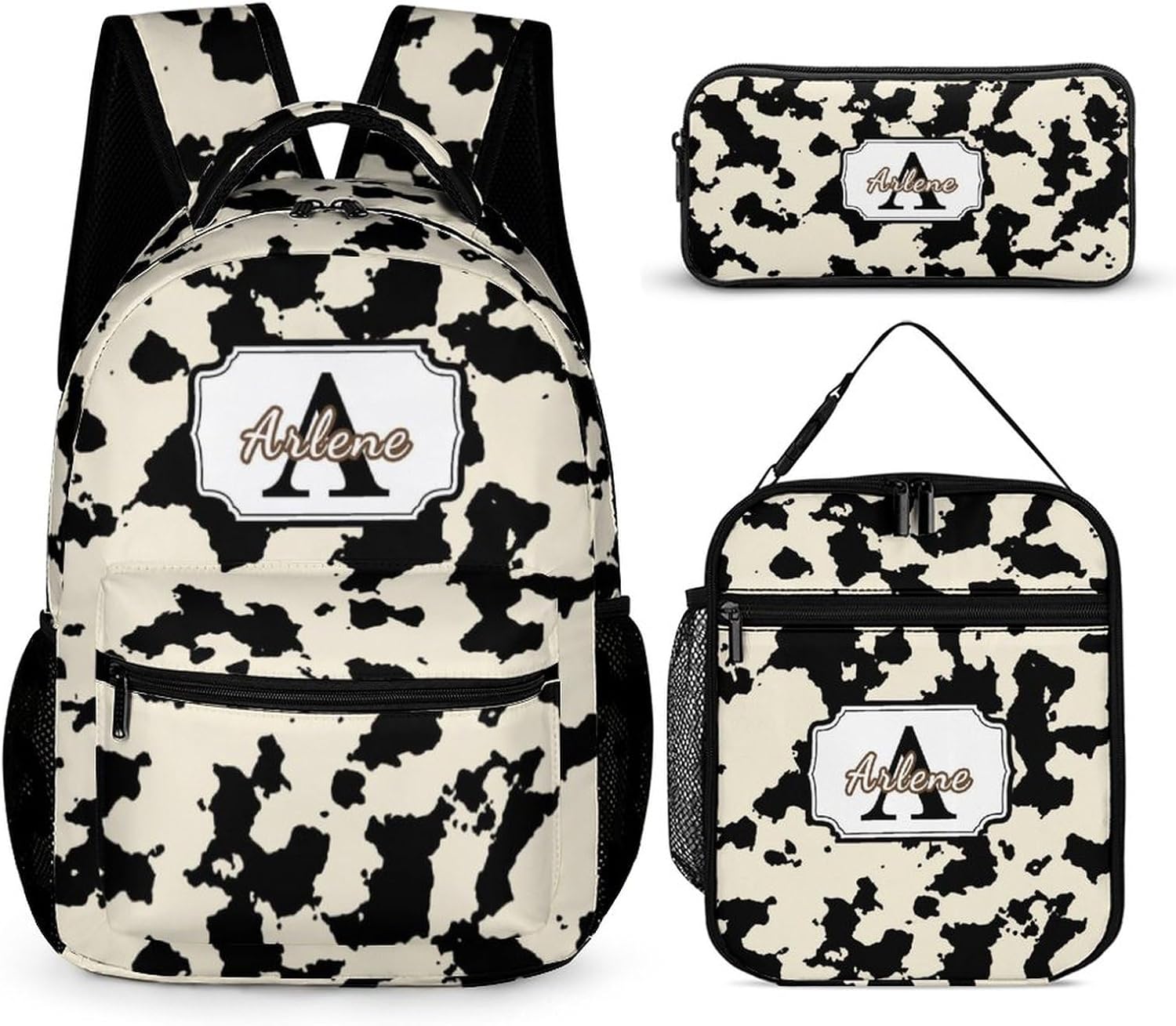 Personalized Cow Print Backpack With Name Customized Casual Backpack Laptop Backpack Travel Backpack For Travel Camping Gifts For Men Women (style 17)