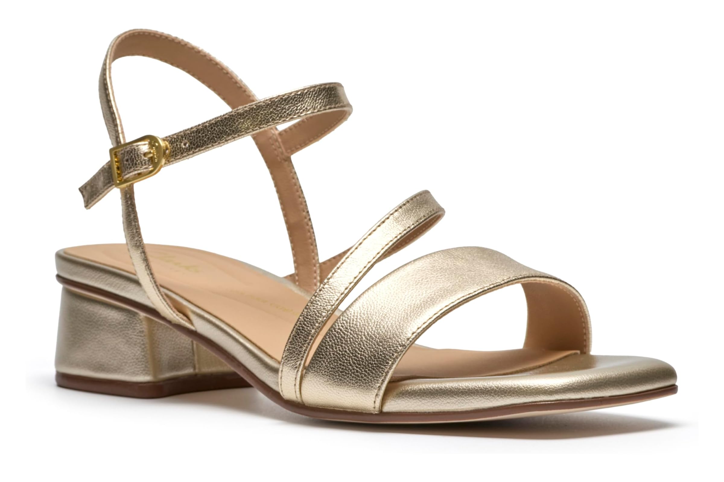 Clarks Serina 35 Strap soft gold leather