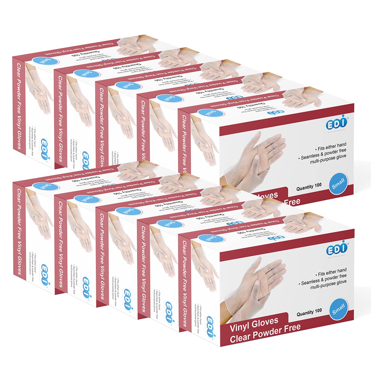 EDI Wholesale: Disposable Vinyl Gloves Small, 1000 pcs (Clear) - Powder-Free, Latex-Free