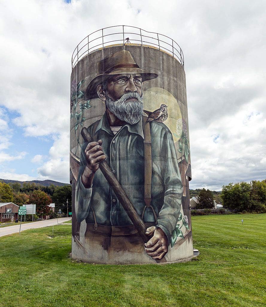 Historic Pictoric Photo- Painted silo, Jeffersonville, Vermont 2 Fine Art Photo Reproduction 16in x 20in
