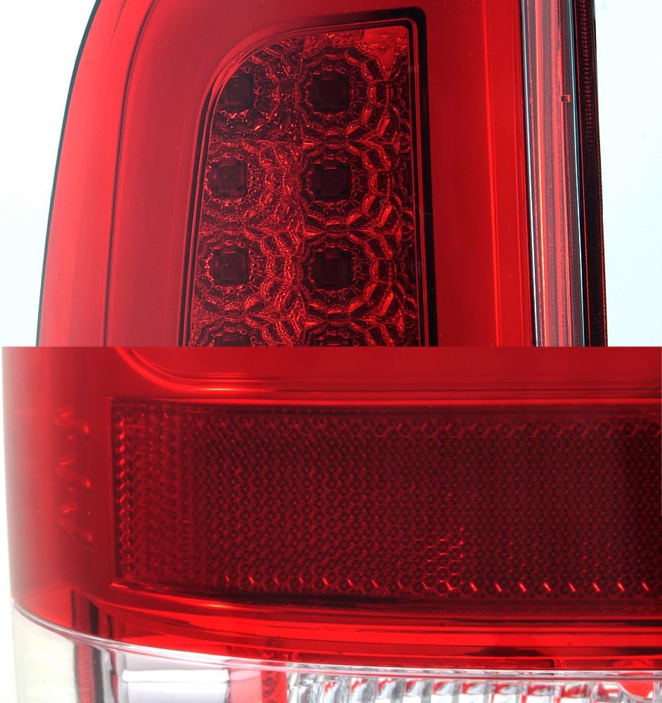 AKKON - For 1997-2003 Ford F150 | 99-07 F250 F350 F450 F550 SuperDuty LED Tube Red Tail Lights Brake Lamps LH+RH Pair