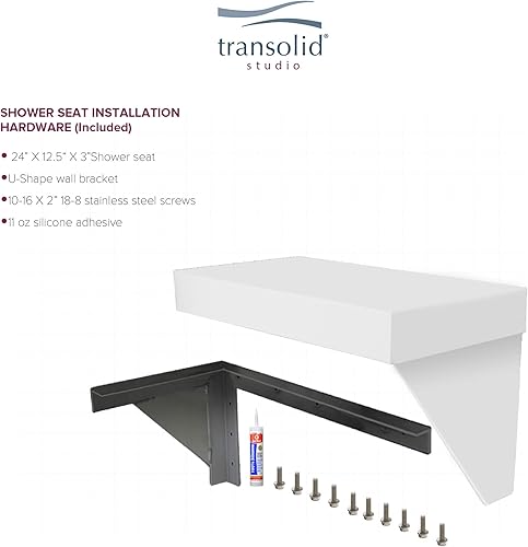 Miniatura 6 de Transolid RSSK2412-01 Studio - Asiento de ducha rectangular, color blanco