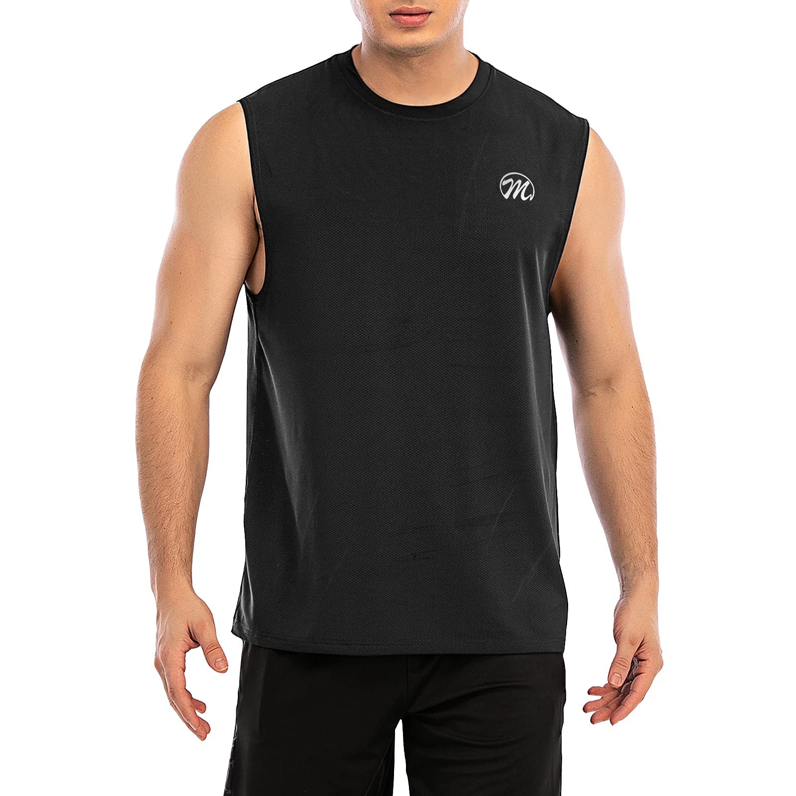 MEETWEE Deportes Camisetas Hombre, Camiseta Tirantes de Manga Corta Ropa de Malla Deportes Tank Top para Hombre para Running Atletismo