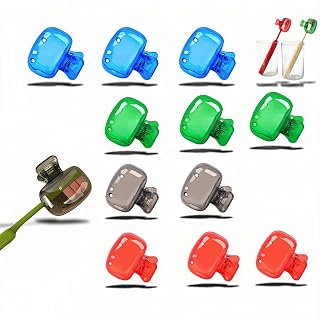 Toothbrush Head Covers 12 Pack, Portable Travel Caps | Dustproof & Breathable, Clip-On Secure Fit, 4 Assorted Colors, 1.77x1.77x1.1IN Size, Home & Travel Use