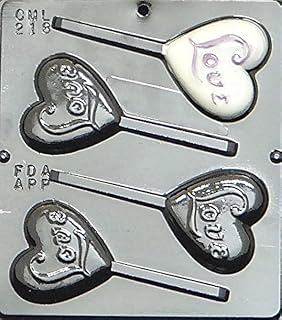 Love on a Heart Lollipop Chocolate Candy Mold 218