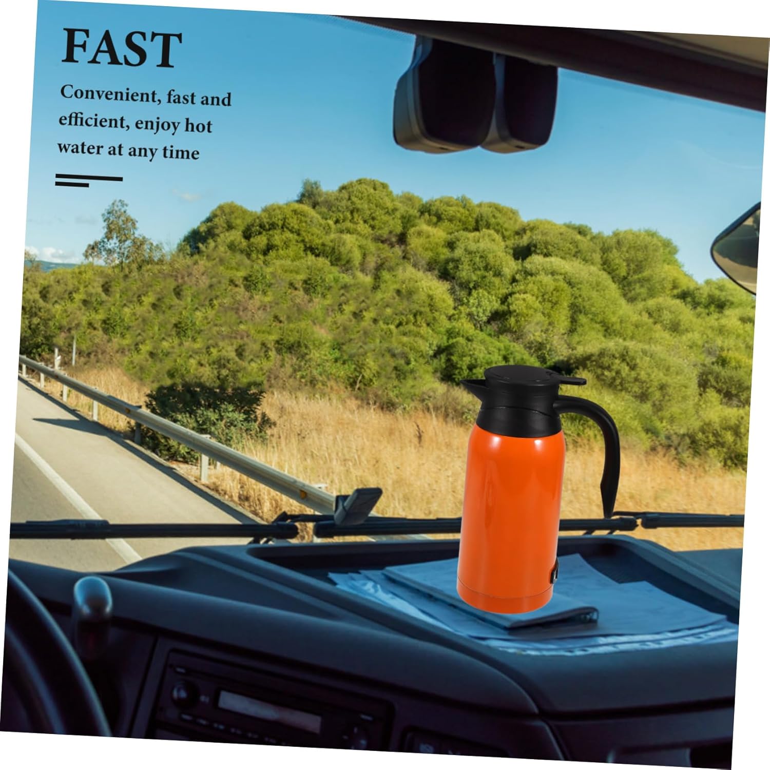 Electric Car Kettle Portable Travel Water Heater Capacity Truck Compatible Heating Cup for Hot Drinks Road Trips