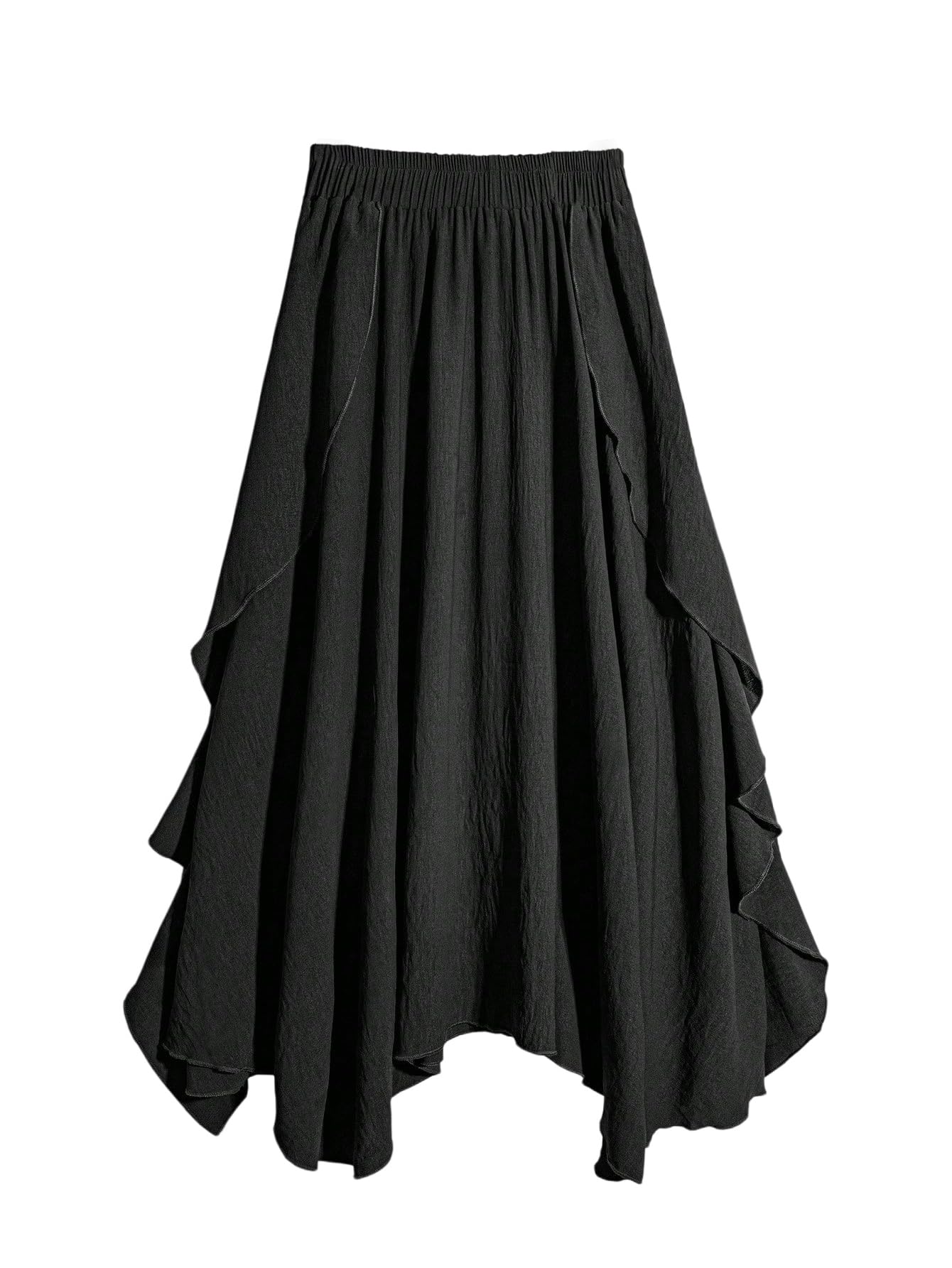 SOLY HUX Falda elegante para mujer de tallas grandes, falda larga de línea A, falda de verano con dobladillo asimétrico, falda casual trajes de verano