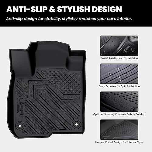 Miniatura 3 de LASFIT Floor Mats & Cargo Mat with Backrest Mat for Honda HRV 2026 2025 2024 2023 Sport/LX/EX-L & for Acura ADX 2025-2026, All Weather TPE Custom