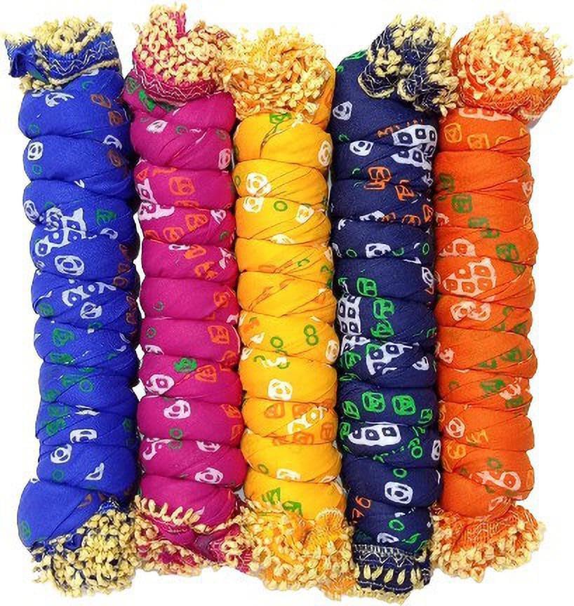 Nakoda Creation Cotton Blend Printed Women Dupatta (Raj Lace Pack of 5(blue,pink,yellow,navyblue,orange)) - BZ70795-picture-26