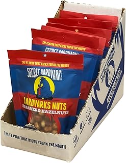 Secret Aardvark Habanero Hazelnuts - Hot & Spicy Roasted Nuts, Healthy Spicy Snacks, Salted & Flavored Hazelnuts, Source of Vitamin E, Natural Oregon Grown Nuts - 4 oz, Pack of 6