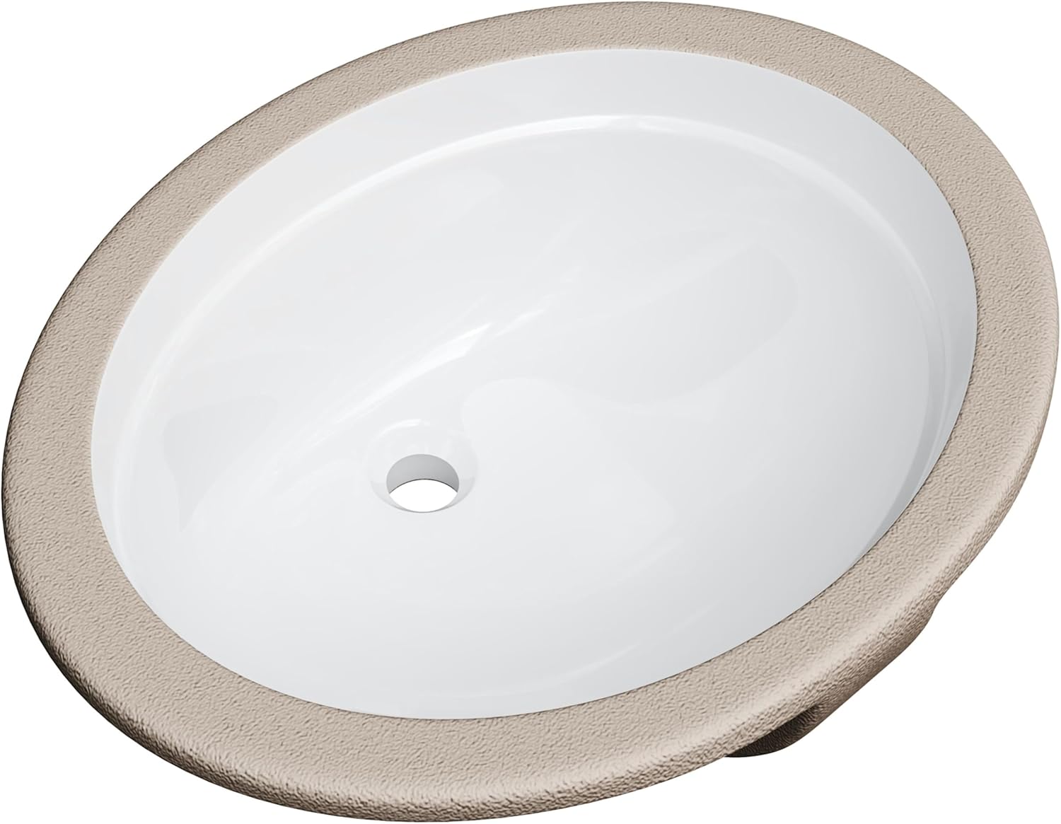 Miseno MNO1714OU 20" Oval Undermount Bathroom Sink with Front Overflow - Bright White