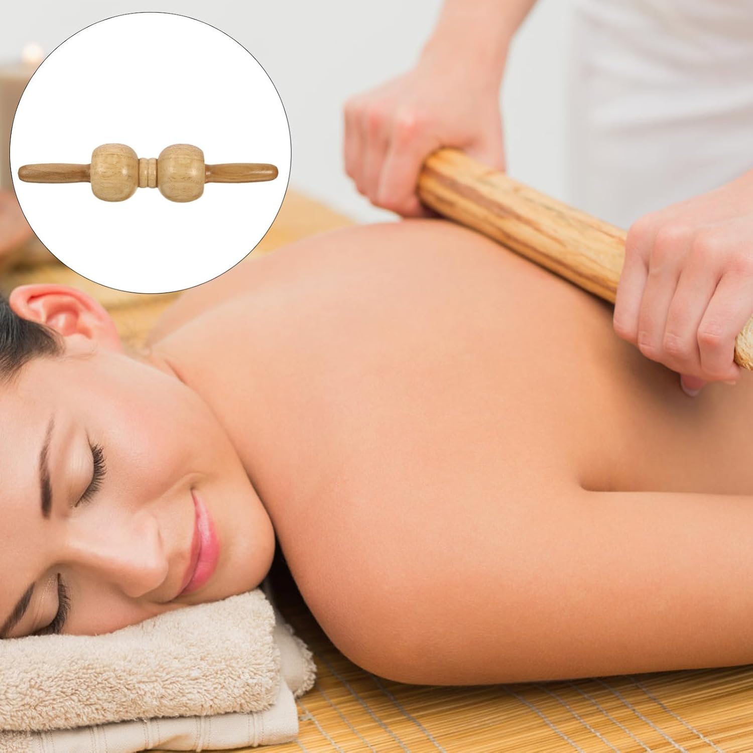 Ciieeo Wooden Roller Massager and Manual Muscle Massage Stick for Neck and Back Relief, Full Body Fitness Tool for Deep Tissue Massage and Muscle Soreness Random Color
