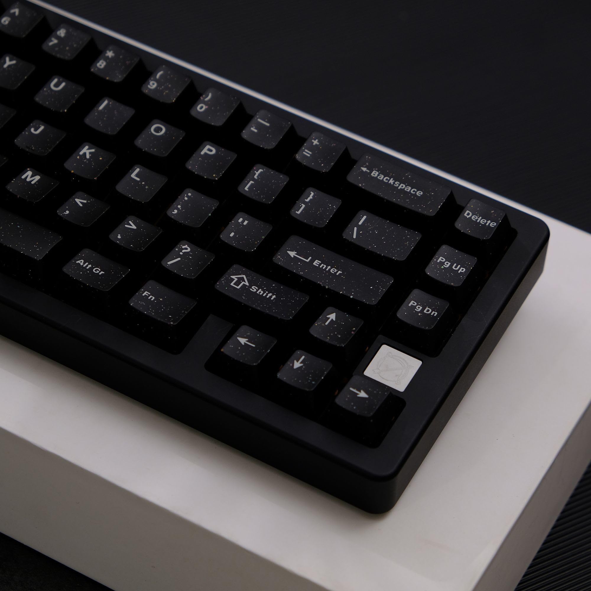 Brokatowe czarne ABS Cherry Profile Keycaps pełny zestaw 114 klawiszy niestandardowe minimalistyczne klawisze do klawiatur mechanicznych MX