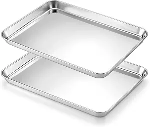 Onader Baking Sheet Set of 2, 9 x 13 Inch Stainless Steel Quarter Sheet Pans