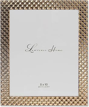 Lawrence Frames Metal Frame, Diamond Pattern, Gold, 8x10