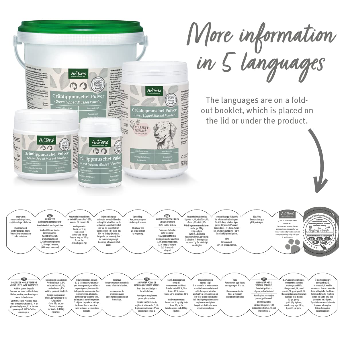 AniForte Green Lipped Mussel for Dogs and Cats 100g Powder 100