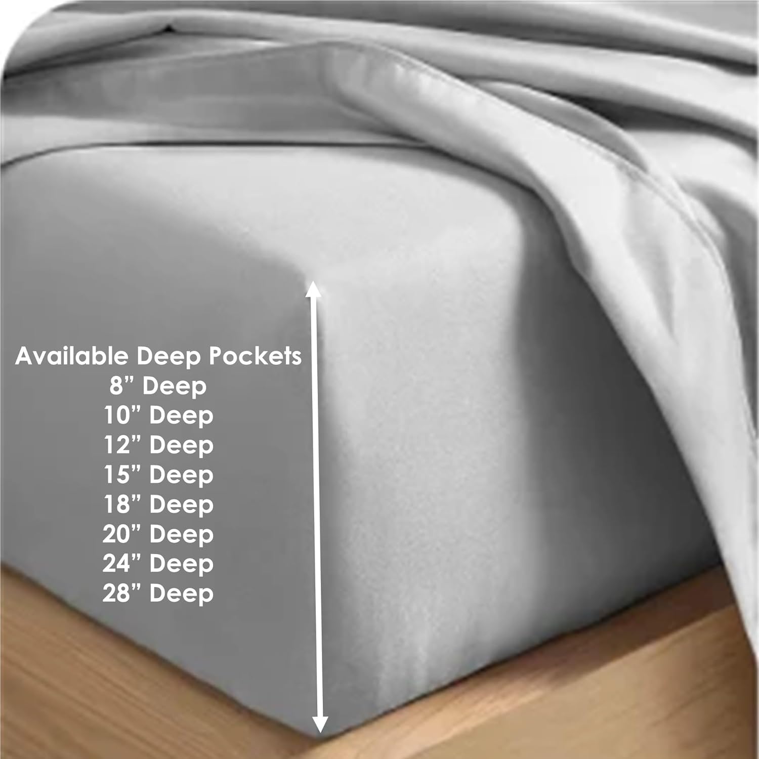 Bottom Fitted Sheet Only, 300-Thread-Count Egyptian Cotton Percale Weave Single Extra Deep Pockets Alaskan King Fitted Sheet, Fits Upto 24-Inches Mattress - Percale White