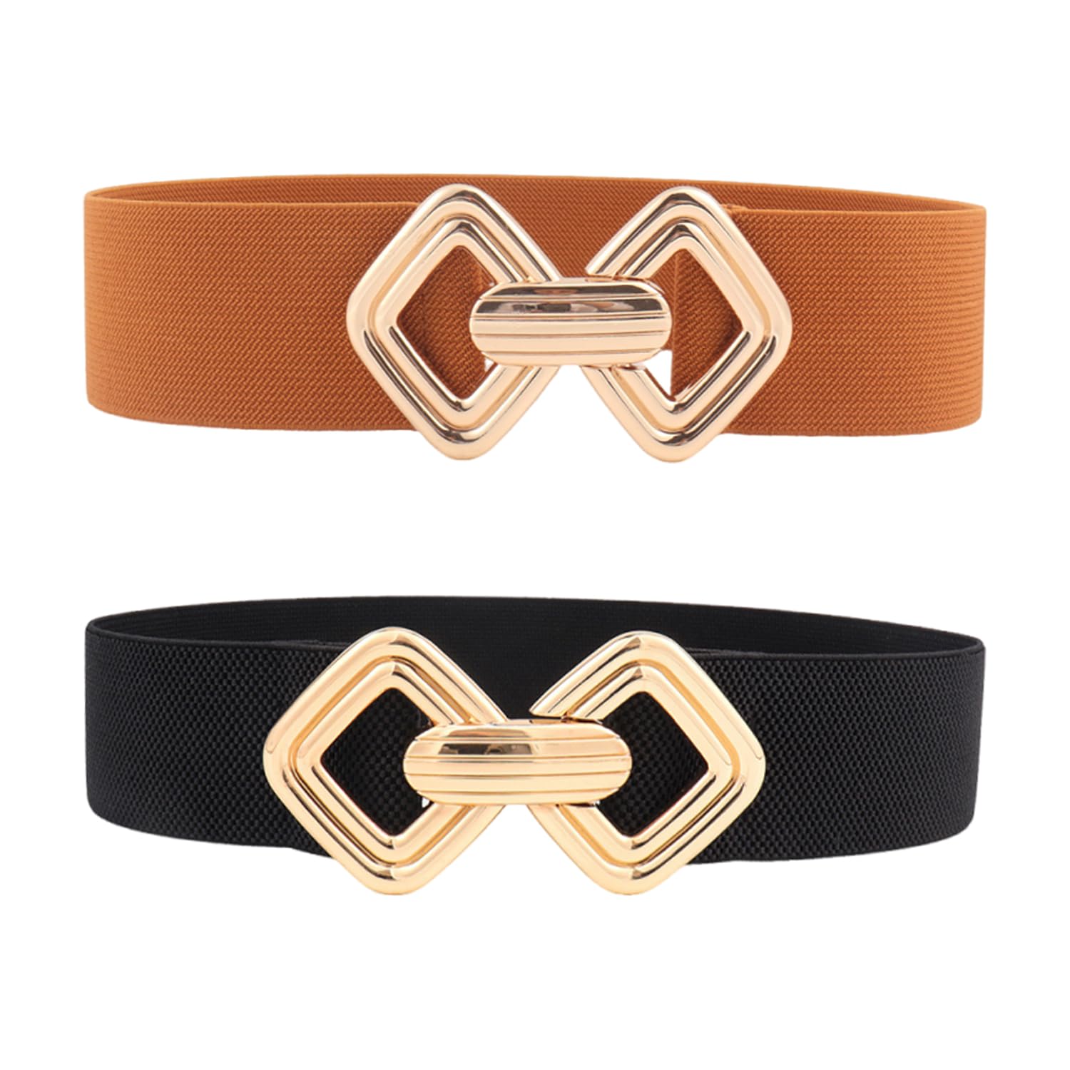 2 Pieces Women'S Wide Belts, Dress Belts, Elastic Elastic Belts, Retro Belts, Simple Decorative Belts