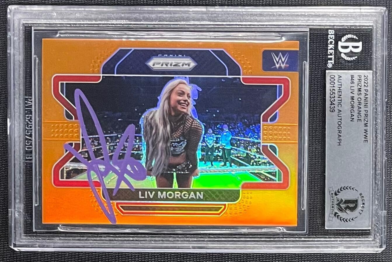 Liv Morgan Signed 2022 Wwe Panini Orange Prizm #46 Beckett Auto 76 