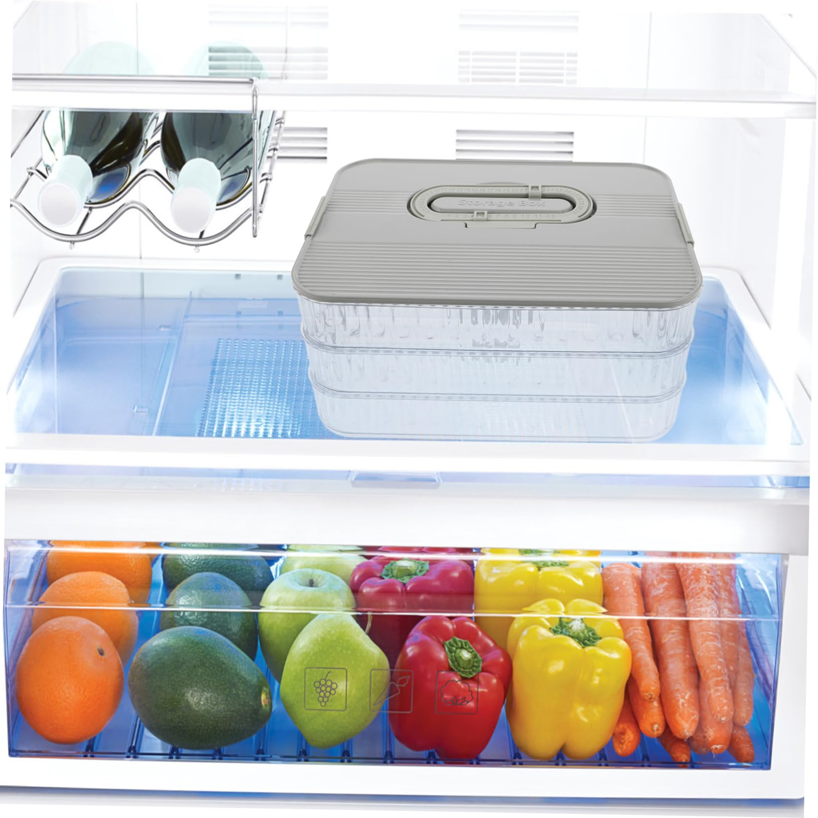 Boîte Alimentaire Plastique à Trois Niveaux, Empilable et Détachable