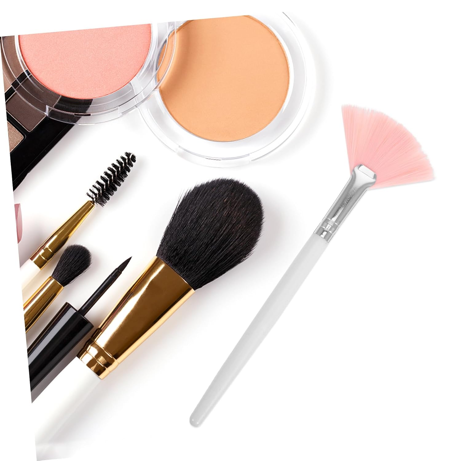 4pcs Fan Makeup Brushes Professional Facial Applicators for Powder Foundation Blush for Beauty Enthusiasts Design