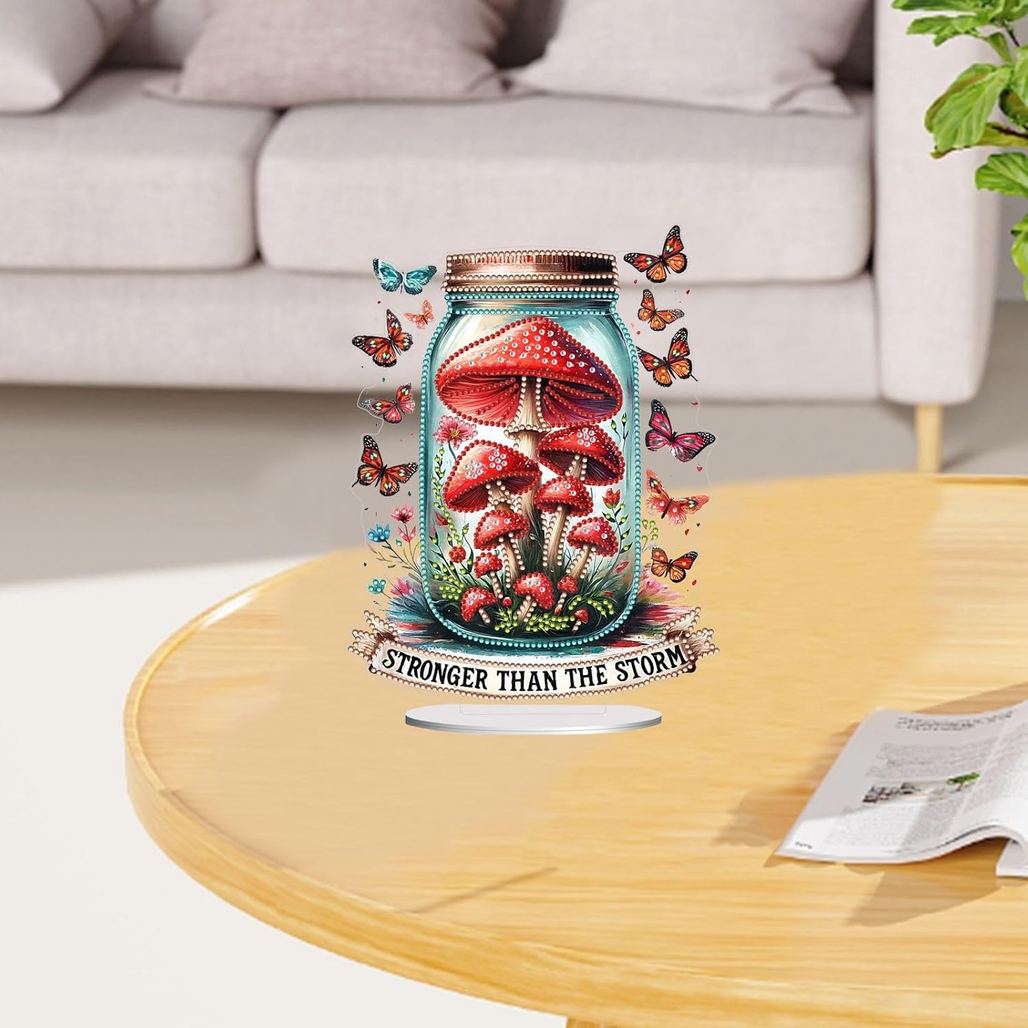ARTopet 3Pcs DIY Diamond Desktop Ornament Special Shaped Crystal Diamond Art Painting Tabletop Ornaments Single Sided for Home Office Decor Crafts Gift-Jar