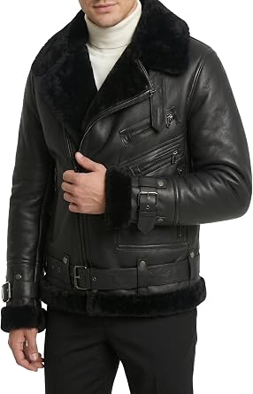 Men's Select Shearling Lamb Moto Zip Jacket