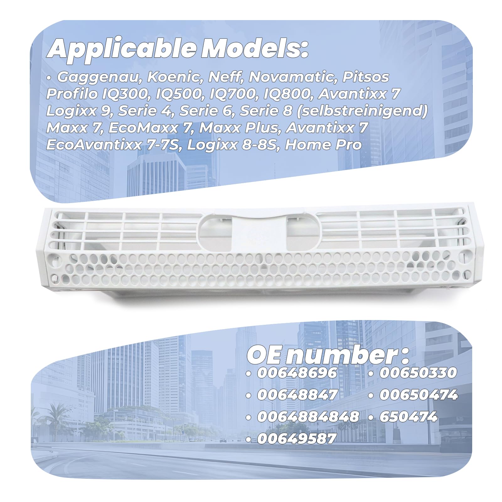 Filtro de filtro para Q300, iQ390, IQ500, iQ700, IQ790, iQ800, IQ890, secadora 650474, bolsa de filtro, filtro interior y exterior 00650474