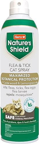 Hartz Nature's Shield - Tratamiento en aerosol para pulgas y garrapatas para gatos con madera de cedro y aceite de citronela, 14 onzas