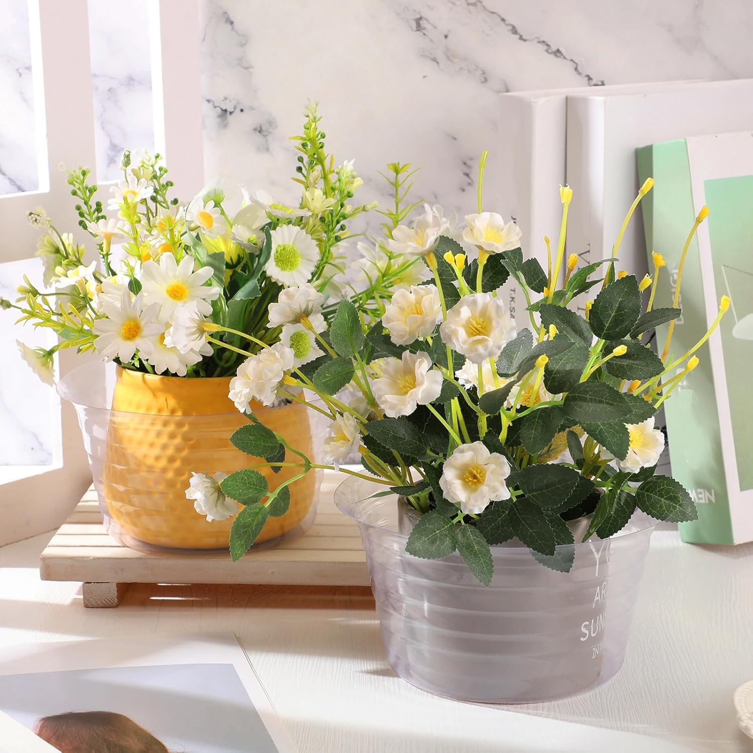 Hoolerry Plastic Plant Saucer Clear Deep Drip Tray Thickened Clear Plant Saucers Trays for Pots Deep Drip Trays for Home Garden Indoor and Outdoor Potted(15 Pcs, 6, 8, 10 Inch)