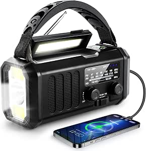 Emergency NOAA Weather Radio, 10000mAh Solar Hand Crank Radio with AM/FM