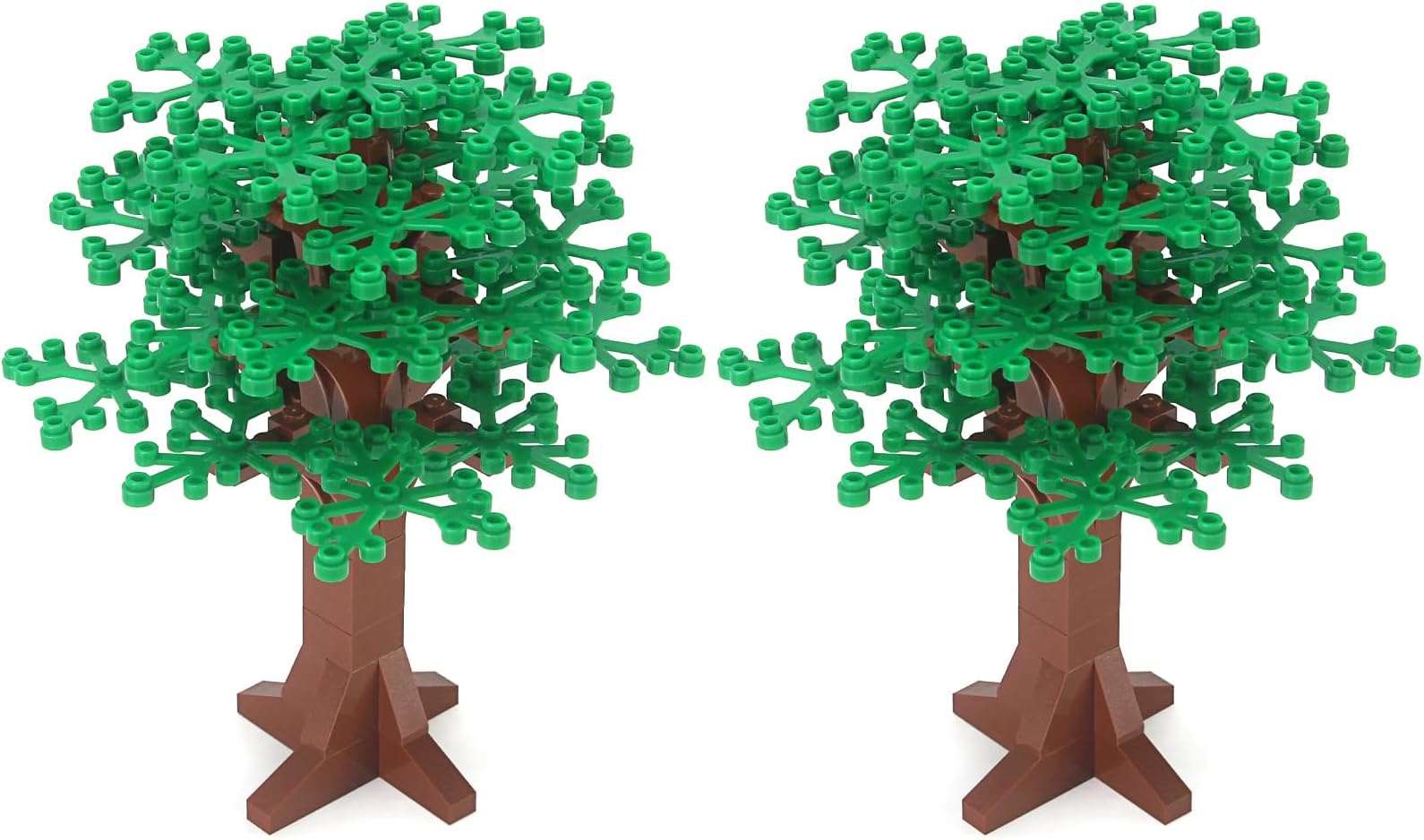 Large Trees Building Block Set 2PCS Classic Bricks Pieces and Parts Multicolored Toy Set 6.7inch Height Big Botanical Forest Garden Plant (Green)