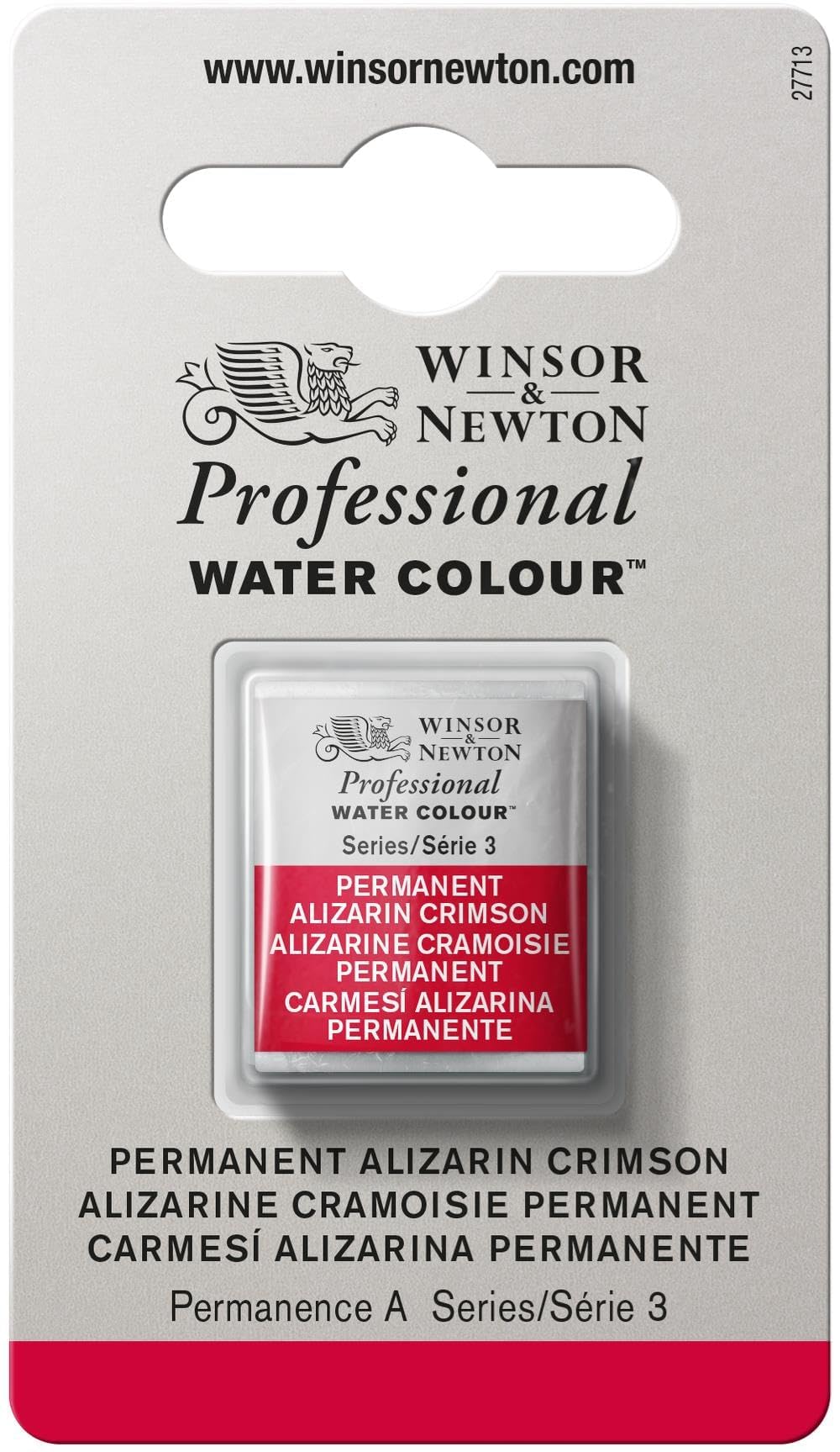 Winsor & Newton Half Pan Professional Water Colour, Permanent Alizarin Crimson