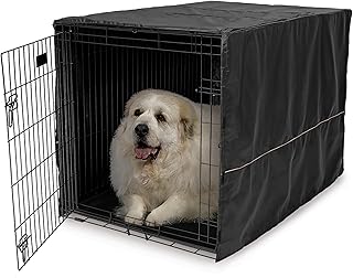 MidWest Homes for Pets XL Dog Crate Cover, Black Polyester Privacy Kennel Cover Fits Most 122 cm Crates, Machine Washable, Reduces Barking & Chewing, CVR-48