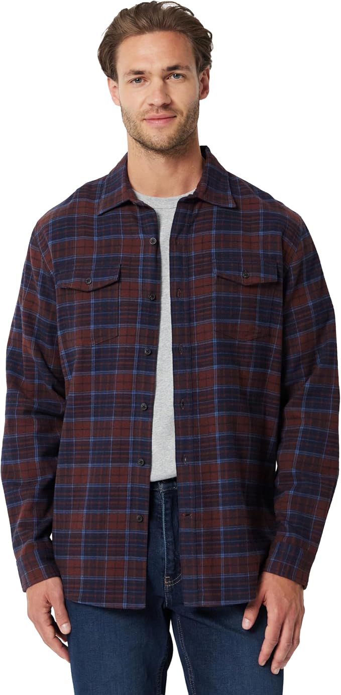Amazon Essentials Men's Regular-Fit Two-Pocket Flannel Shirt