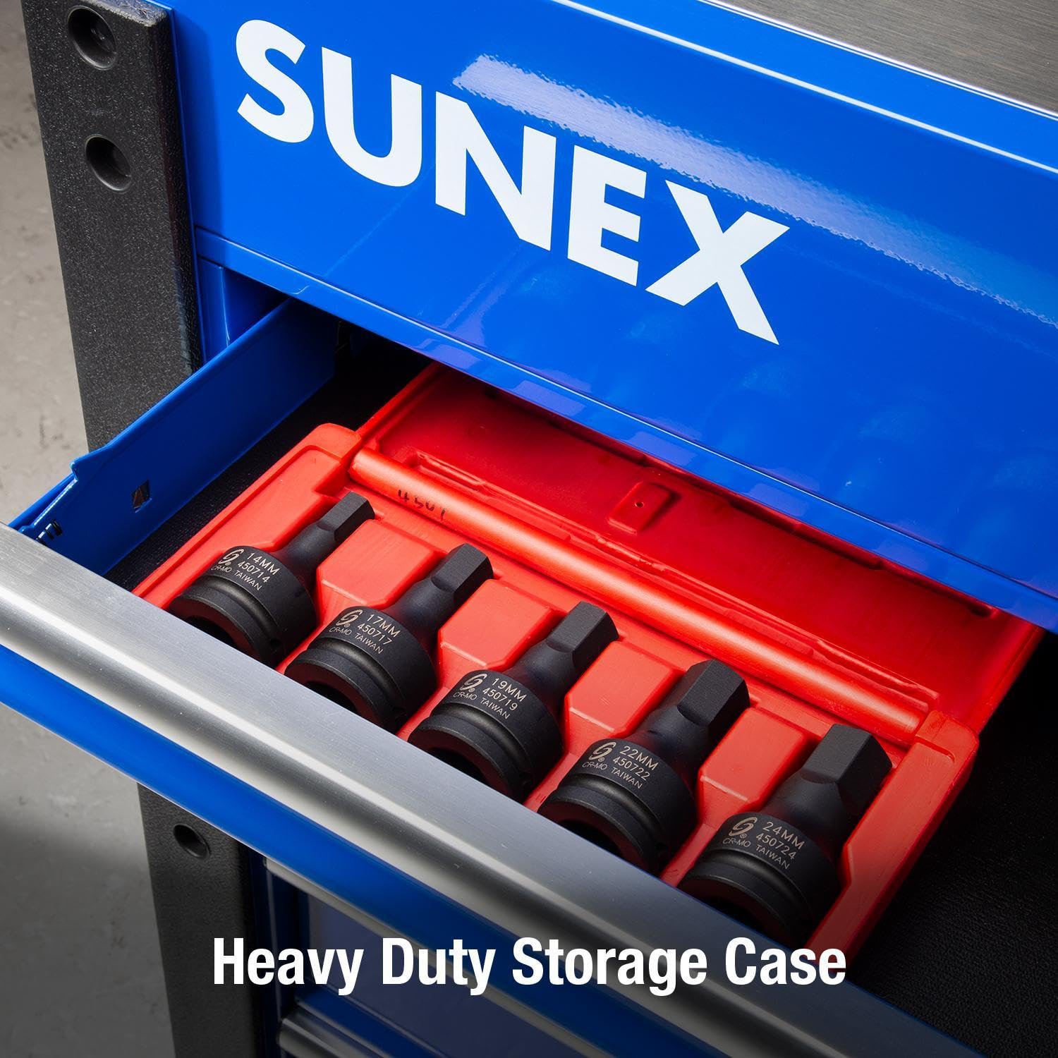 SUNEX TOOLS 4507, 3/4 Inch Drive Impact Hex Driver Set, 5-Piece