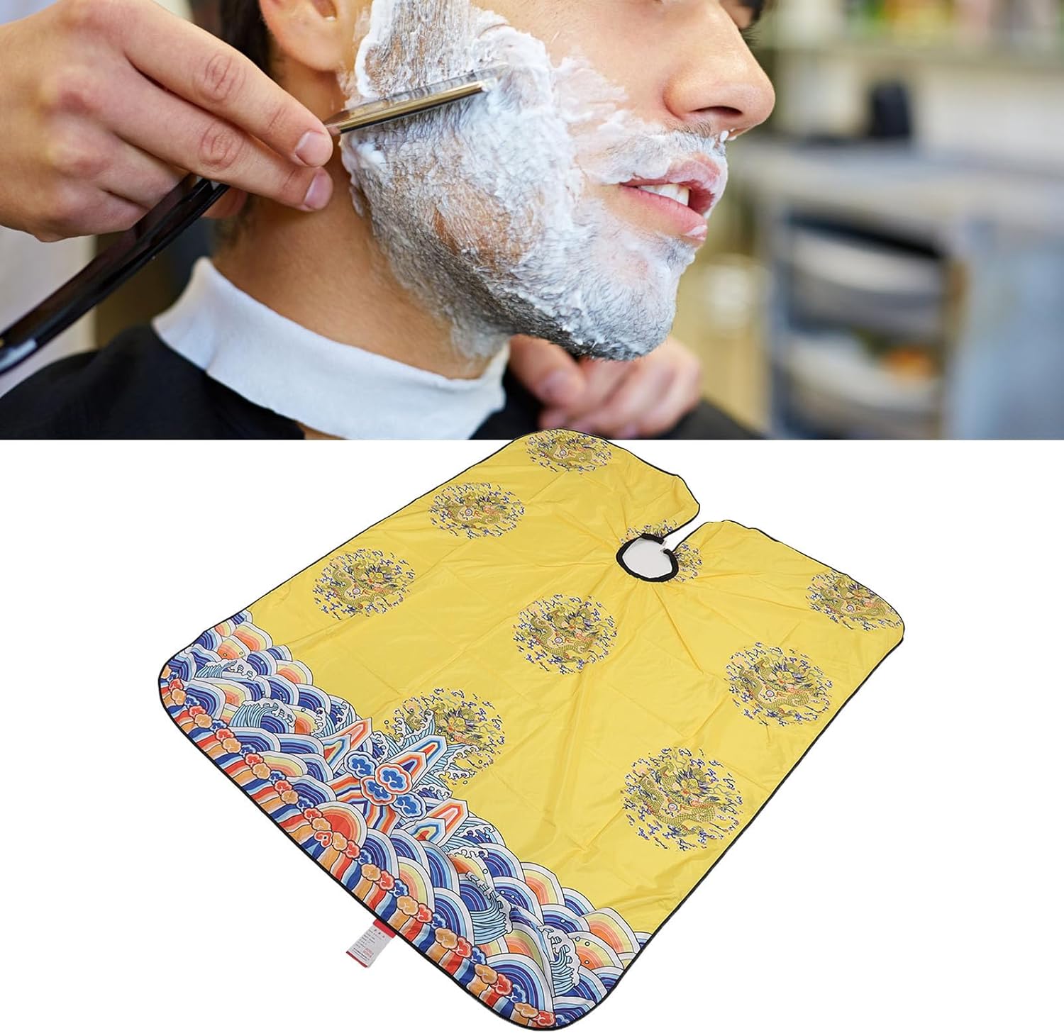 Dioche Hair Cutting Cape, Tightly Fixed Neckline Retractable Buckle Design Durable Versatile Use Ergonomic Brush Included Premium Fabric for Hair Styling