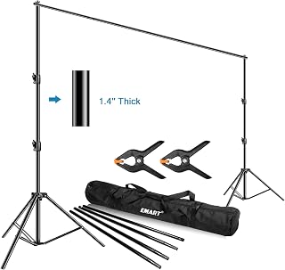 EMART Backdrop Stand Kit, 3x3.6m (10 x 12ft) Large Background Support System Adjustable Photography Stand for Video Studio Party Wedding Decoration