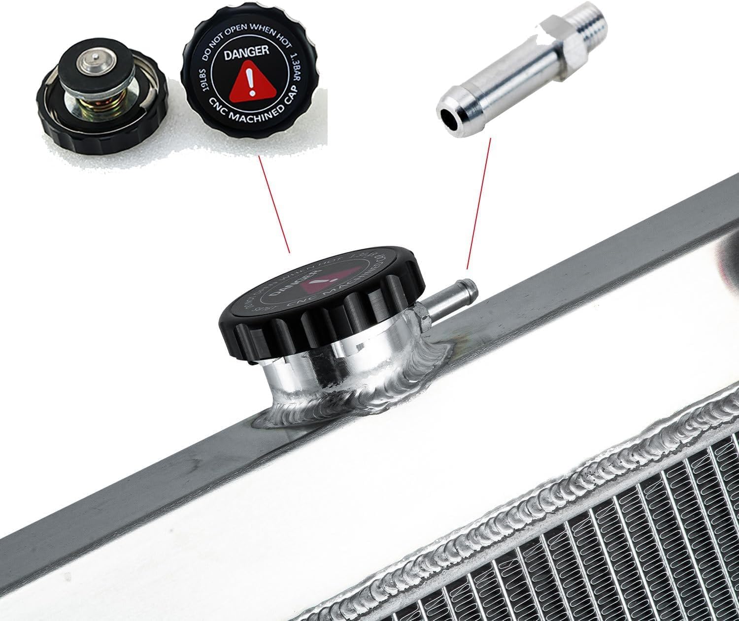 Upgrade 4 Row Core Full Aluminum CC7072B EC7072 Radiator Compatible with 1970-1972 Dodge Dart & 1971 1972 Plymouth Duster/Valiant 5.2L 5.6L 5.9L V8