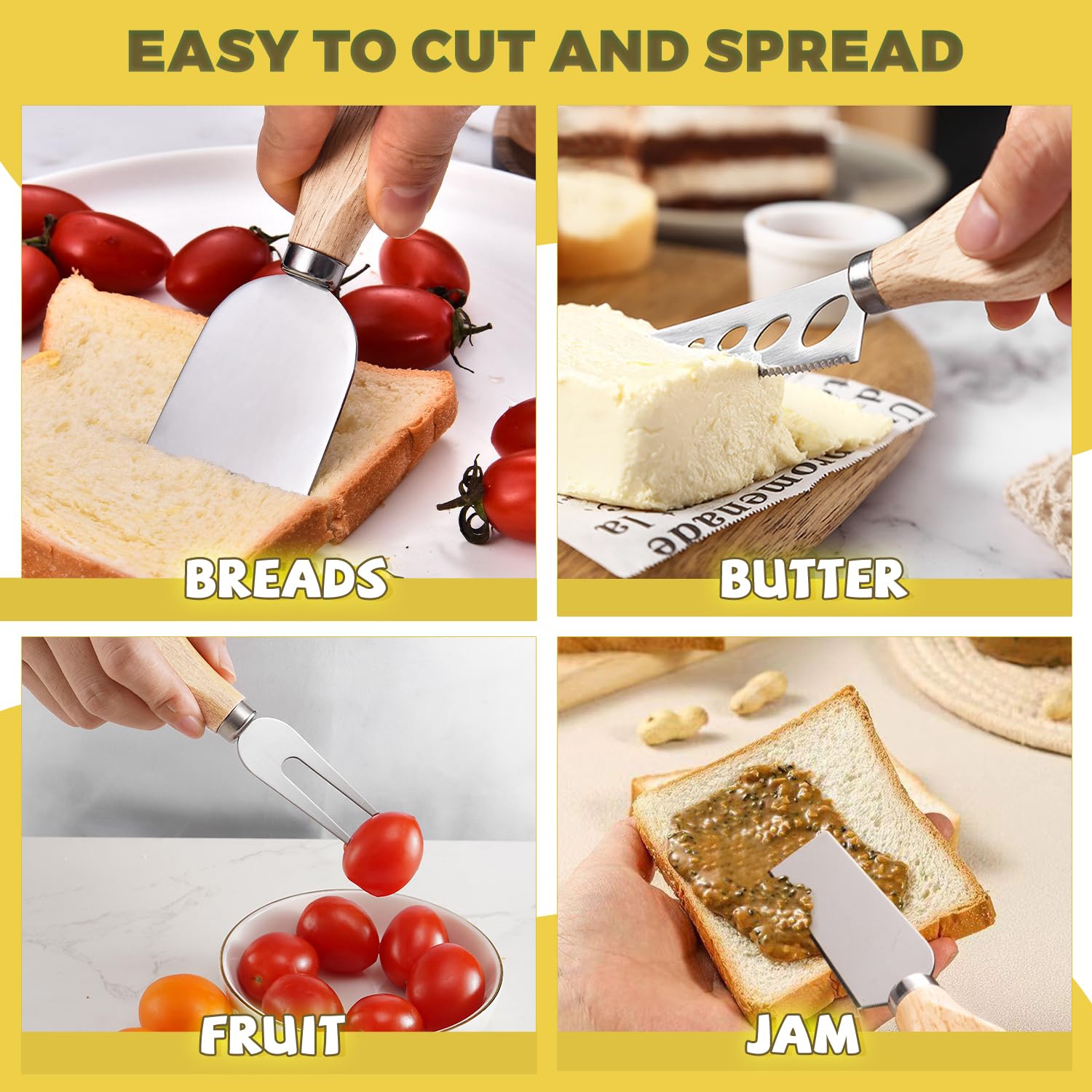 Charcuterie Boards Accessories Charcuterie Utensils Cheese Butter Spreader Knife Set Small Serving Tongs Forks and Spoons Dipping Bowls Honey Dippers Toothpick Flags for Party Platter Making: Silver