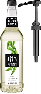 1883 Peppermint Syrup with Pump for Hot & Cold Drinks - 1 Liter 33.8 Ounces