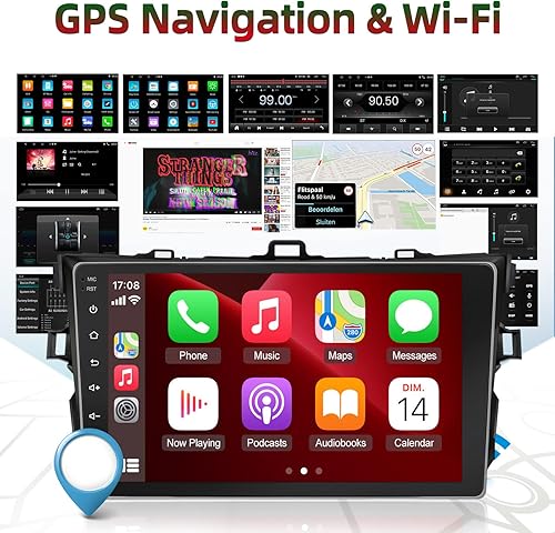 Miniatura 5 de Estéreo de coche Android para Toyota Corolla 2006 2007 2008 2009 2010 2011 2012, radio de pantalla táctil de 9 pulgadas con Carplay y Android Auto +