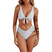 Bikini Sets for Women High Waisted Two Piece Swimsuit Sexy V Neck Tie Kont Push Up High Cut Bathing Suit