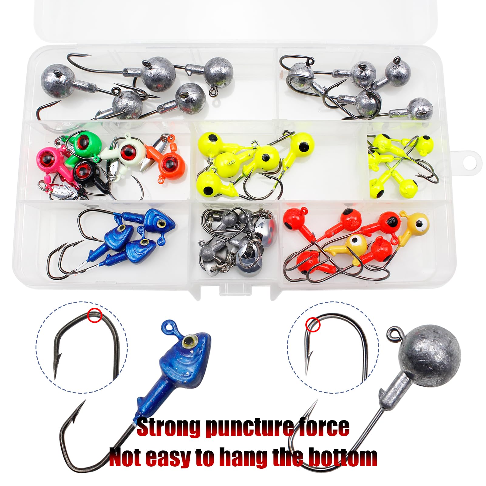 Lot de 182 leurres de pêche souples avec hameçons à tête plombée pour bar, truite, brochet, doré jaune, crapette, eau salée et eau douce