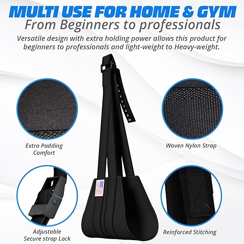 Miniatura 4 de Zenooze Adjustable Ab Straps Hanging Abdominal Slings, Hanging Ab Straps For Fitness Workout Equipment, Supports 350lbs - Ab Straps For Pull Up Bar