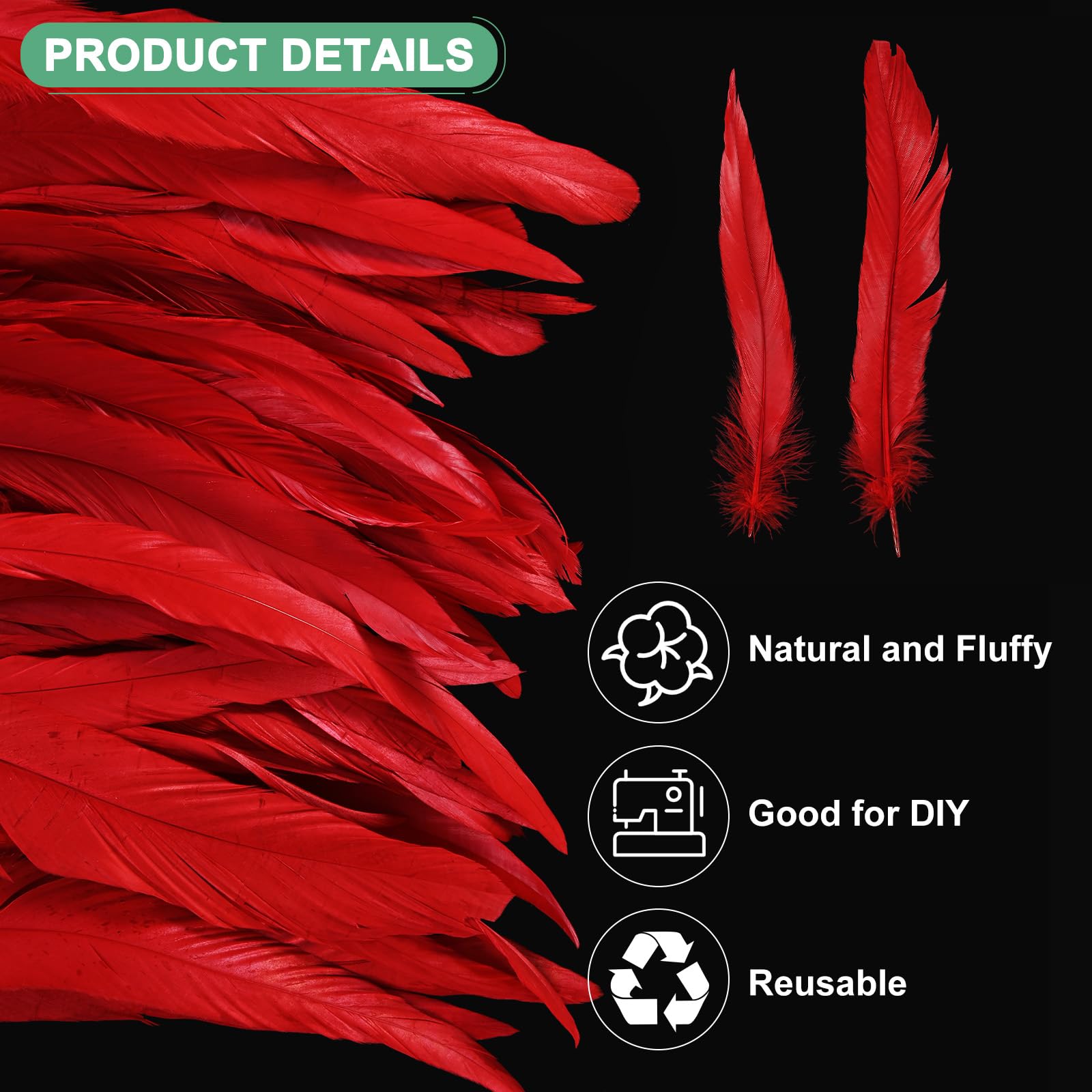 50 Plumes Naturelles Queue De Coq Jaunes 25-30cm - Décoration DIY Mariage Et Artisanat