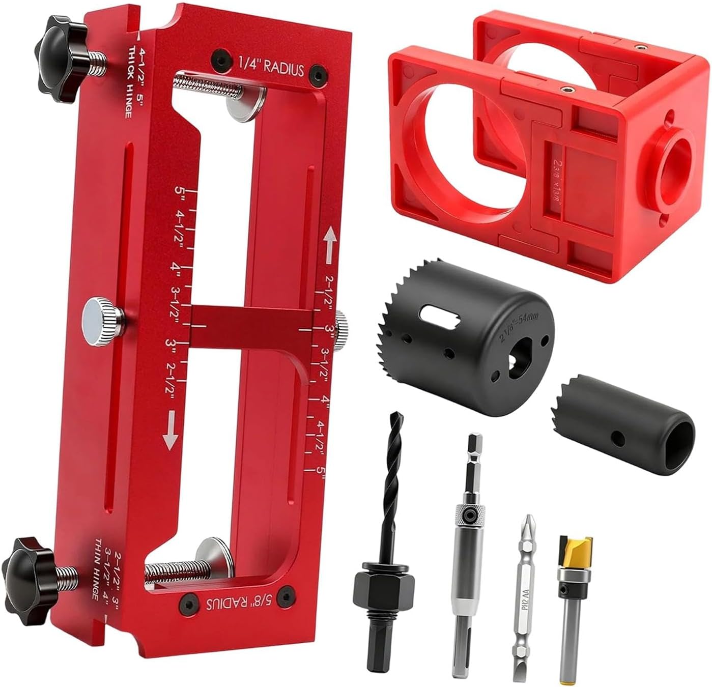 ドアヒンジジグ アルミ合金製 ほぞ穴ジグツール ルーター用ヒンジテンプレートキット