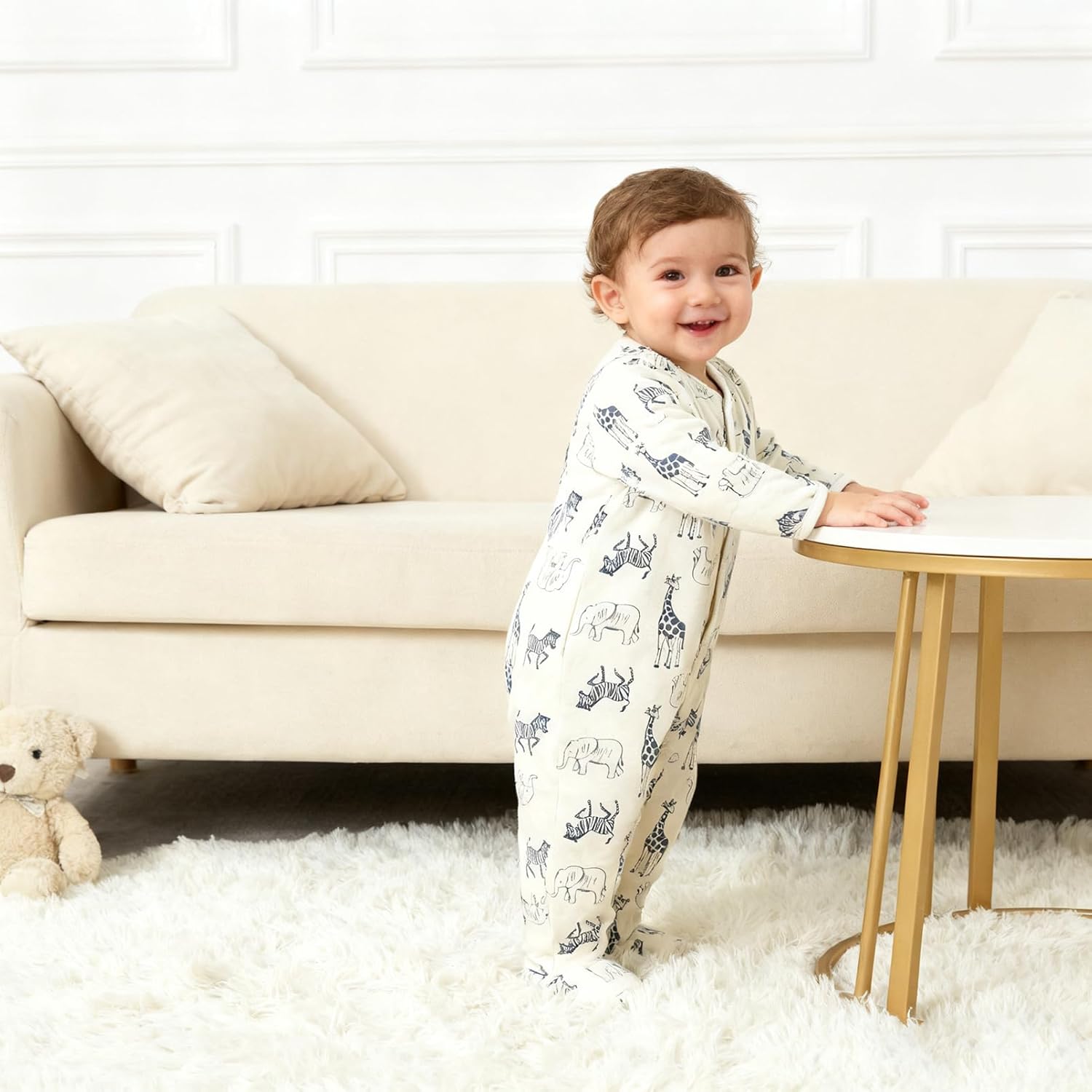 Baby Boy Girl Jumpsuit 100% Cotton Footie Long Sleeves Side Snap Summer Outfits for 0-12 Months - Image 3