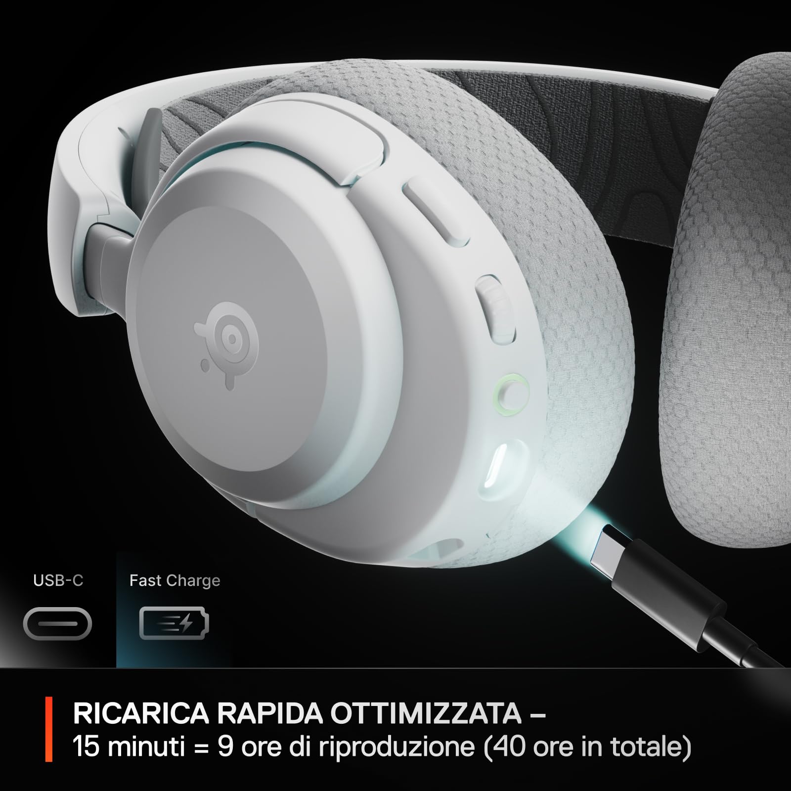 SteelSeries Arctis Nova 3X Cuffie da Gioco Wireless Multipiattaforma 2.4GHz/BT Bianco